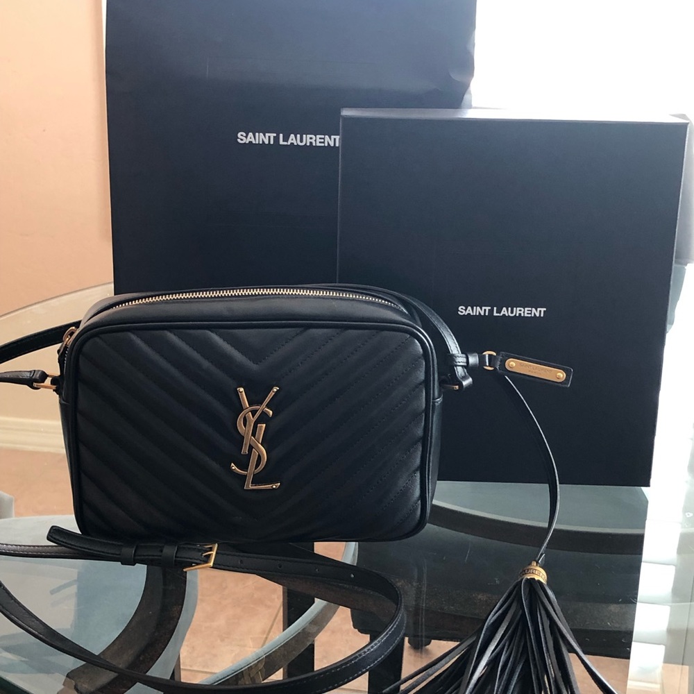 YSL “Lou” Matelasse Calfskin Leather Camera Bag